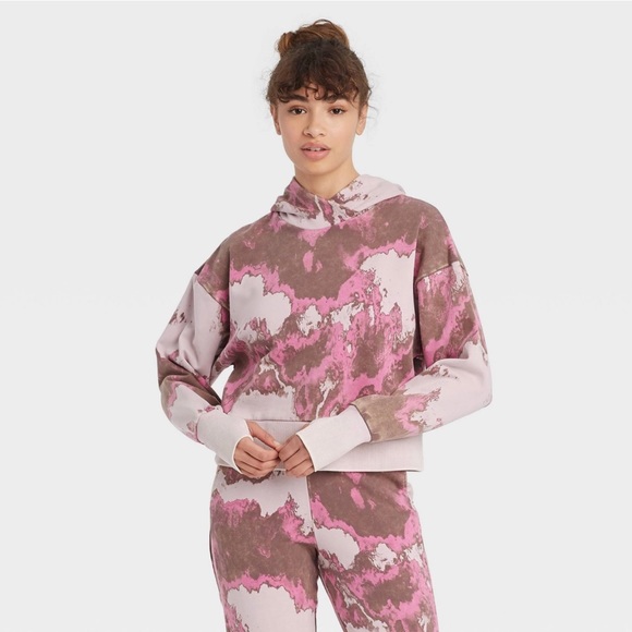 JoyLab Tops Joylab Tie Dye Mid Rise Pink Marble Acid Wash Jogger